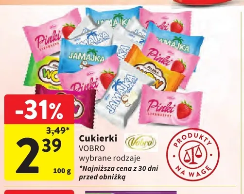 Cukierki Pinki Vobro promocja w Intermarche