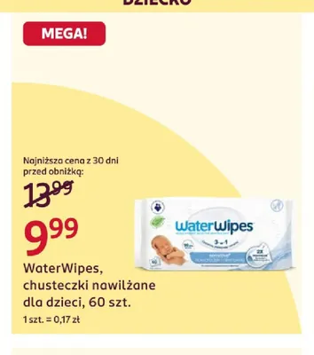 Chusteczki nawilżane dla dzieci WaterWipes promocja w Rossmann