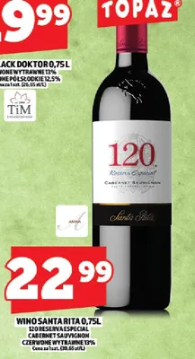 Wino Santa Rita 120 Reserva Especial Cabernet Sauvignon czerwone wytrawne 13.5% promocja w TOPAZ