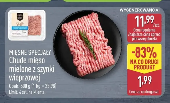 Chude mięso mielone z szynki wieprzowej Mięsne Specjały promocja w Aldi