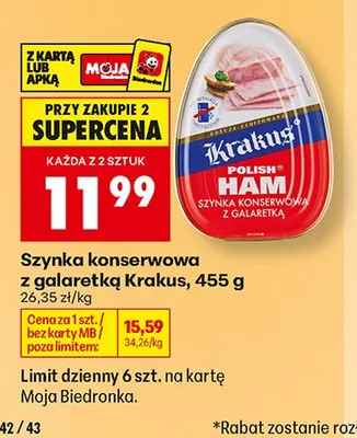 Szynka konserwowa z galaretką Krakus promocja w Biedronka