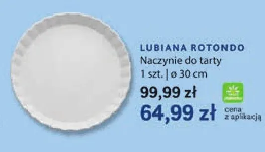Naczynie do tarty 30 cm Lubiana Rotondo promocja w Stokrotka