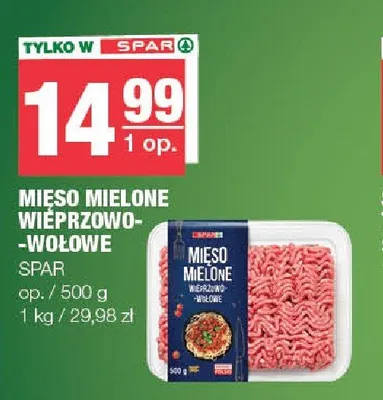 Mięso mielone wieprzowo-wołowe SPAR promocja w SPAR