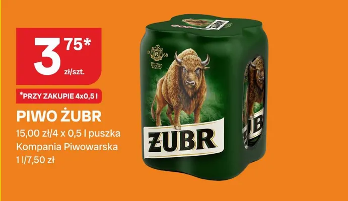 Piwo Żubr 4-pak promocja w Chorten