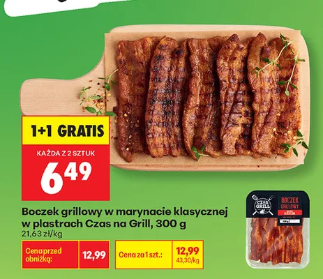 Boczek grillowy w marynacie klasycznej w plastrach Czas na Grill promocja w Biedronka