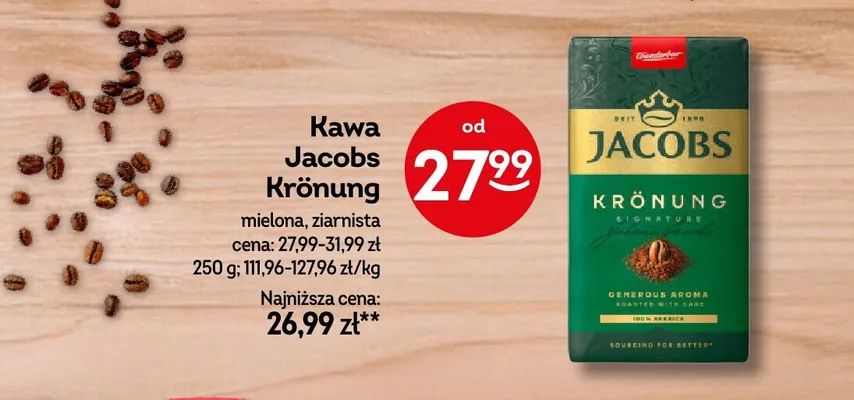 Kawa ziarnista Jacobs Krönung promocja w Żabka
