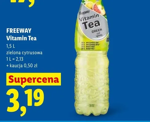 Napój Freeway Vitamin Tea zielona cytrusowa 1,5l promocja w Lidl