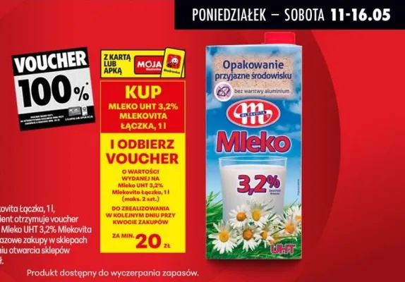 Mleko UHT 3,2% Mlekovita Łączka promocja w Biedronka