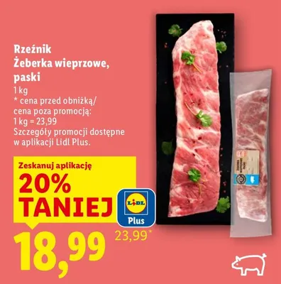Żeberka wieprzowe, paski Rzeźnik promocja w Lidl