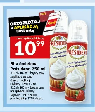 Bita śmietana Président promocja w Twój Market