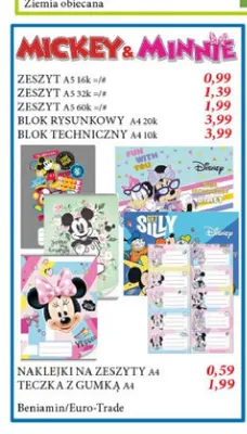 Blok rysunkowy A4 20-kartkowy Mickey & Minnie promocja w Leclerc