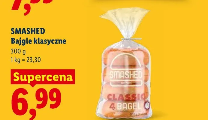 Bajgle klasyczne Smashed promocja w Lidl