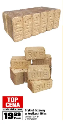 Brykiet drzewny w kostkach Ruf promocja w OBI