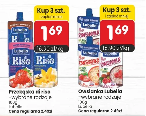 Owsianka Lubella -wybrane rodzaje promocja w Market Point