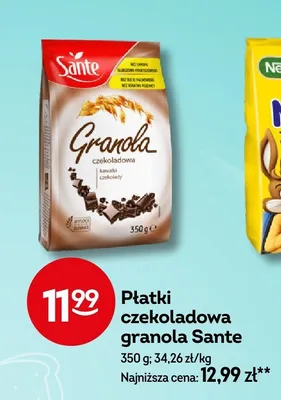 Płatki czekoladowa granola Sante promocja w Żabka