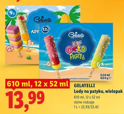 Lody na patyku, wielopak różne rodzaje promocja w Lidl