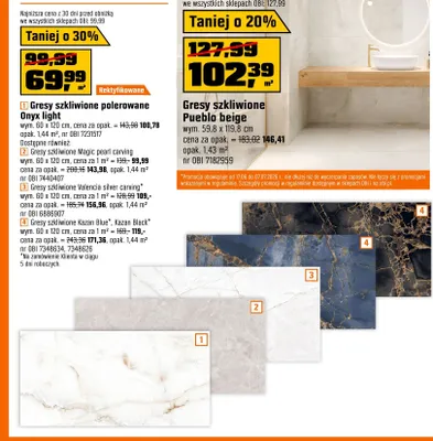 Gres szkliwiony polerowany Onyx light promocja w OBI