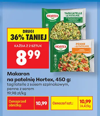 Makaron na patelnię tagliatelle z sosem szpinakowym Hortex promocja w Biedronka