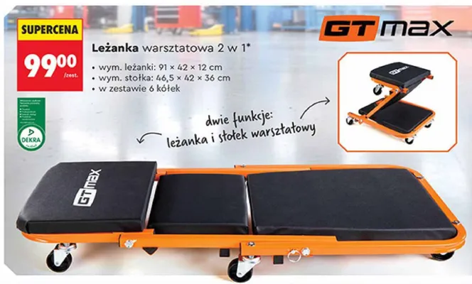 Leżanka warsztatowa 2w1 promocja w Biedronka