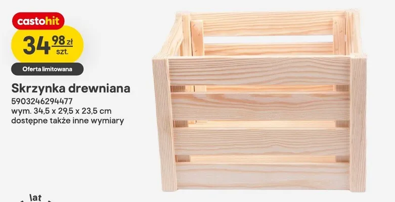 Skrzynka drewniana wym. 34,5x29,5x23,5cm promocja w Castorama