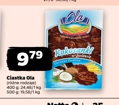 Ciastka Ola Kokosanki w polewie promocja w Netto
