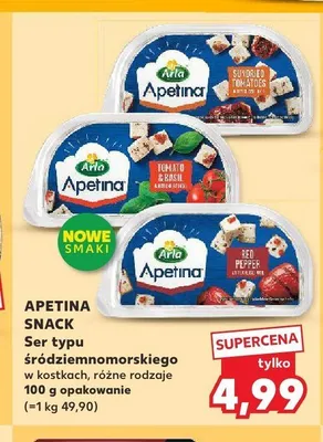 Ser typu śródziemnomorskiego w kostkach Apetina Snack z suszonymi pomidorami promocja w Kaufland