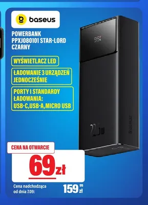Powerbank Baseus PPXJ080101 Star-Lord czarny promocja w RTV EURO AGD