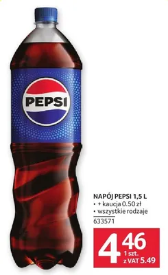 Napój Pepsi wszystkie rodzaje promocja w Selgros