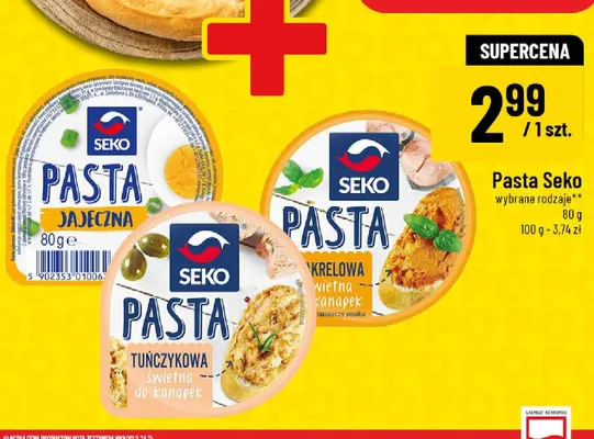 Pasta jajeczna Seko promocja w POLOmarket