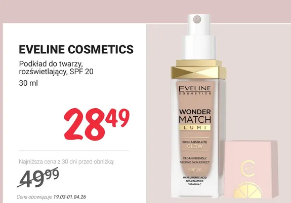 Podkład do twarzy rozświetlający Wonder Match Lumi SPF 20 promocja w Rossmann