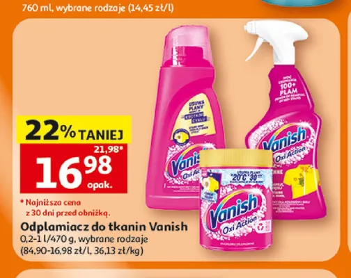 Odplamiacz do tkanin w proszku Vanish Oxi Action promocja w Auchan