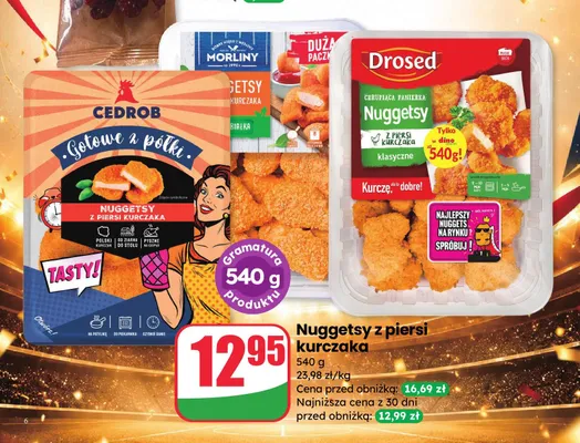 Nuggetsy z piersi kurczaka Cedrob promocja w Dino