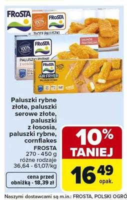 Paluszki serowe złote Frosta promocja w Carrefour