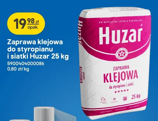 Zaprawa klejowa do styropianu i siatki Huzar promocja w Castorama