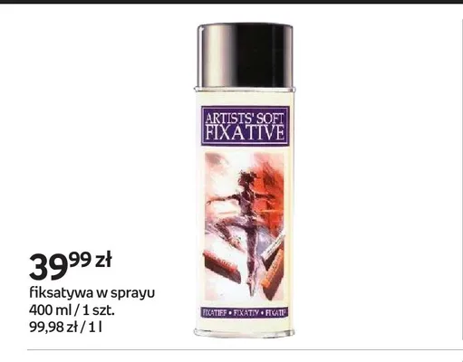 Fiksatywa w sprayu Artists' Soft Fixative promocja w Empik
