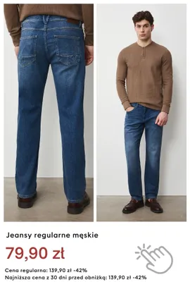 Jeansy regularne męskie promocja w Medicine