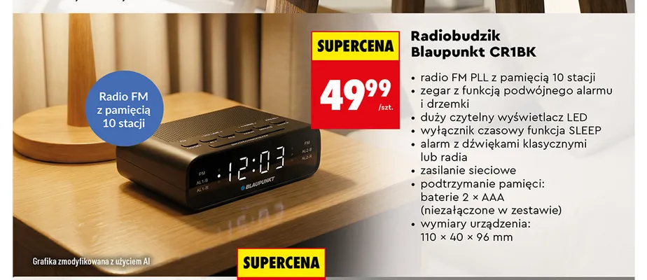 Radiobudzik Blaupunkt CR1BK promocja w Biedronka