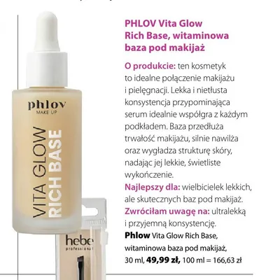 Baza pod makijaż Phlov Vita Glow Rich Base promocja w Hebe
