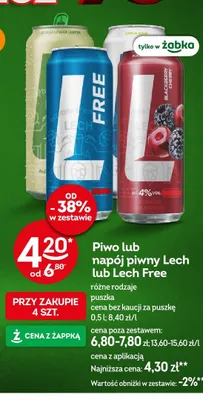 Piwo bezalkoholowe Lech Free Elderflower Lemon promocja w Żabka