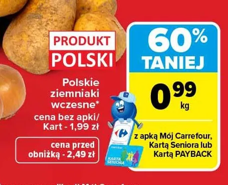 Ziemniaki wczesne polskie promocja w Carrefour