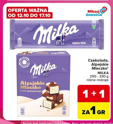 Czekolada Milka Alpine Milk promocja w Carrefour Market