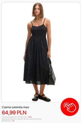 Sukienka damska maxi Cropp czarna promocja w Cropp