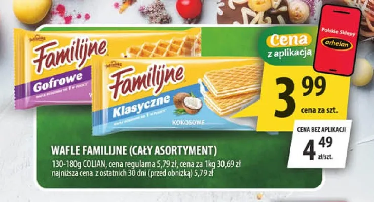 Wafle Familijne Klasyczne Kokosowe promocja w Arhelan