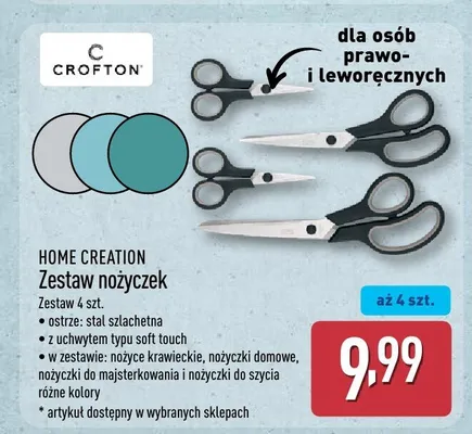 Zestaw nożyczek Home Creation 4-pak promocja w Aldi