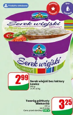 Serek wiejski bez laktozy Łowicz promocja w Dino