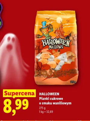 Pianki cukrowe o smaku waniliowym Halloween promocja w Lidl