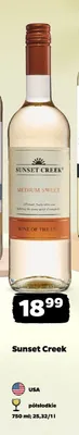 Wino białe Sunset Creek Medium Sweet półsłodkie USA promocja w Netto
