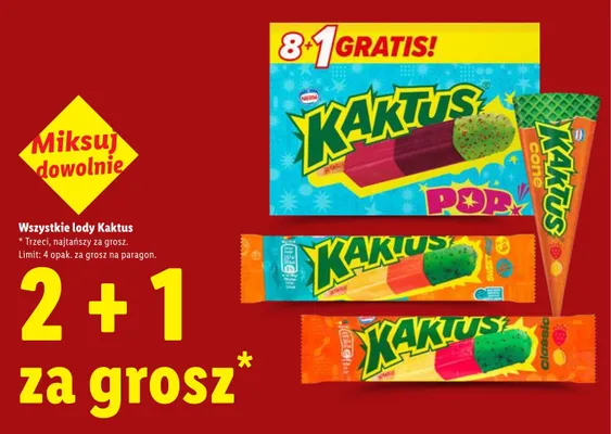 Lody Kaktus Pop 9-pak promocja w Lidl