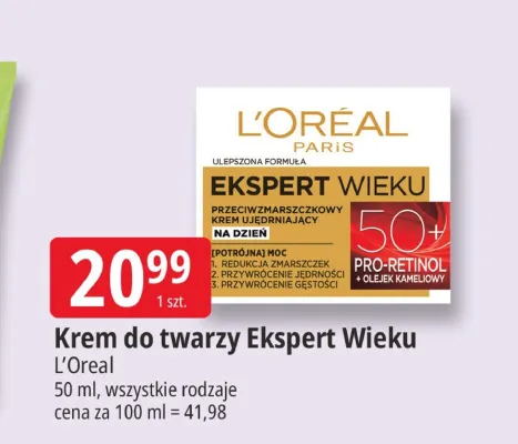 Krem do twarzy L'Oreal Ekspert Wieku 50+ promocja w Leclerc
