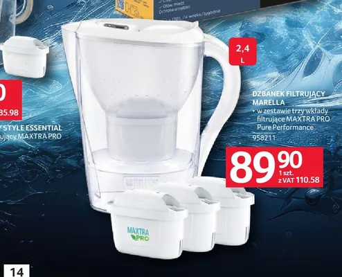 Dzbanek filtrujący Brita Marella 2,4 l promocja w Selgros